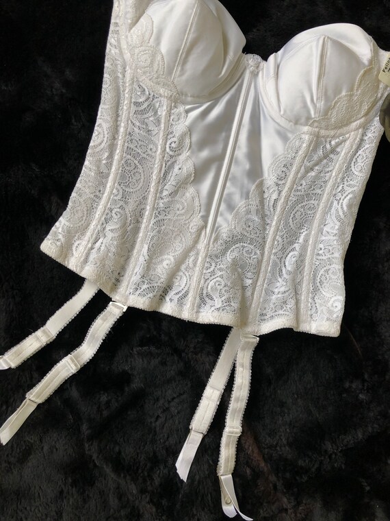 Vintage Lace Corset with Garter Straps / Vintage … - image 6