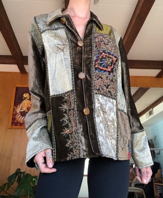 Patchwork Tapestry Jacket / Vintage Patchwork Jac… - image 7