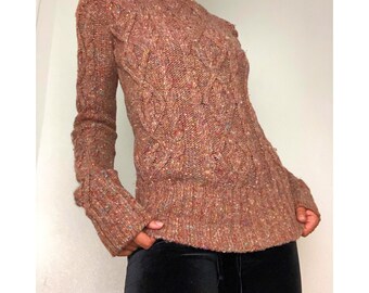 Vintage Multicolored Jeffery Banks Pullover / 80s Wool Pullover / Small / Vintage Long Sleeve Wool Pullover