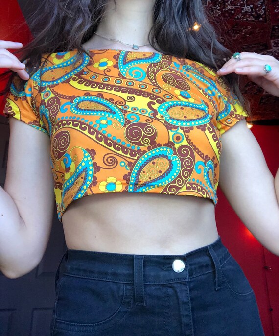 Retro 70s Crop Top / Vintage 70s Crop Top / Hippi… - image 6