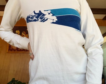 Vintage Ski Shirt / Small / 1979 Crazy Shirt / Hawaii Crazy Shirt / Vintage Ski Shirt / 70s long sleeve Shirt / Vintage Cotton Shirt