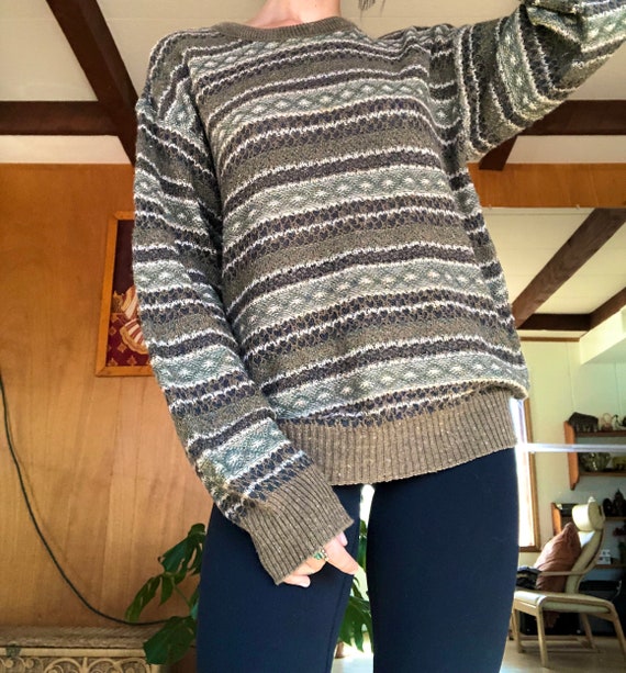 Vintage Striped knit Sweater/ Striped Knit Pullove