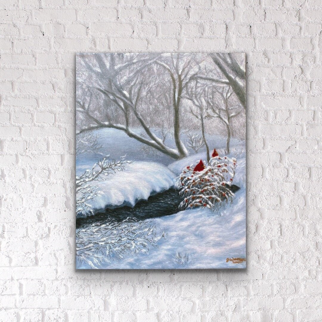 Winter Bird Decor, Winter Bird, Wall Art, Cardinal Art Print, Print