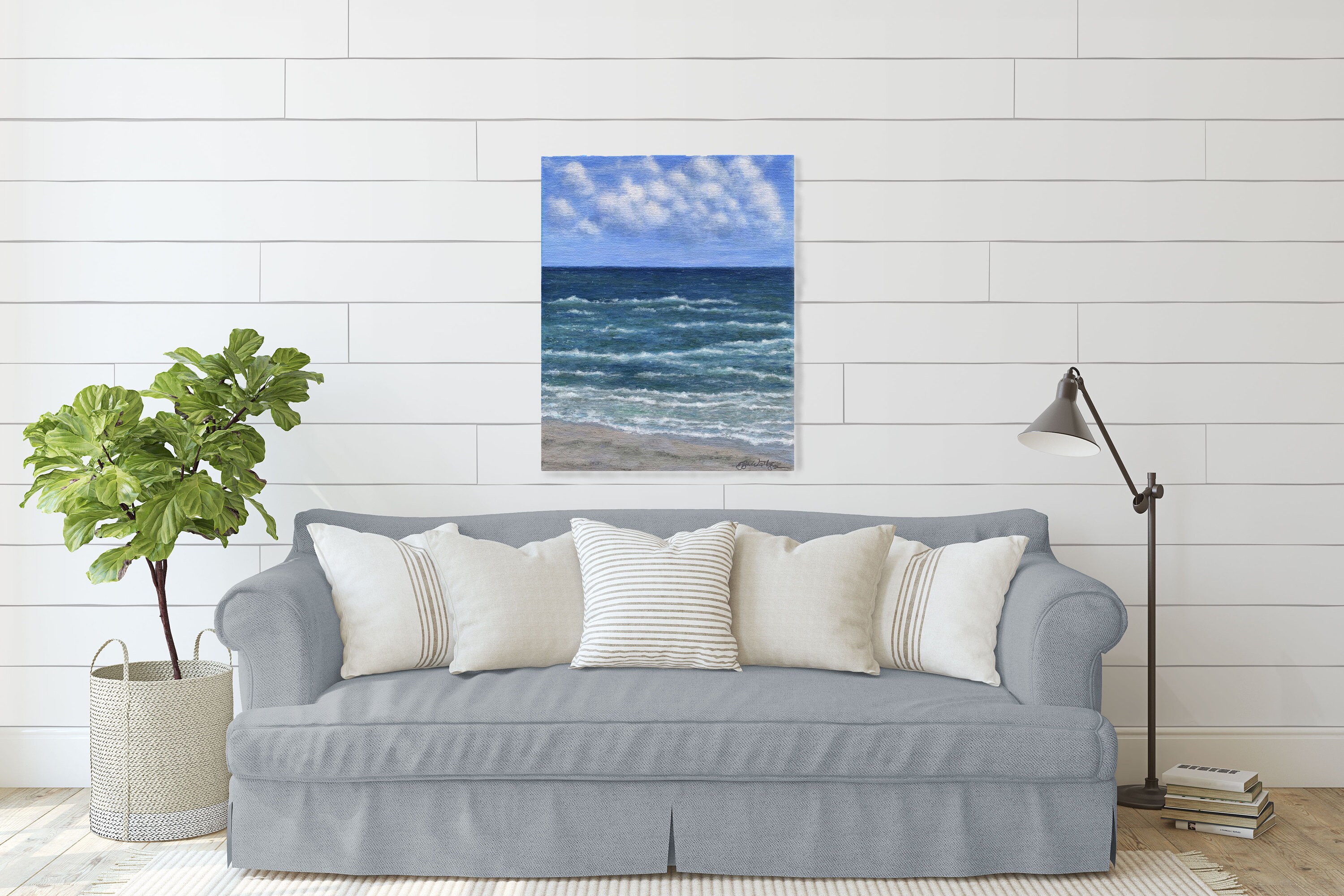 Coastal Beach, Sand Dune Wall Art Print, Original Ocean Art, Chasing