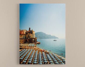 Amalfi Coast, Canvas Wall Art, Seaside Decor, Housewarming Gift, Traveler