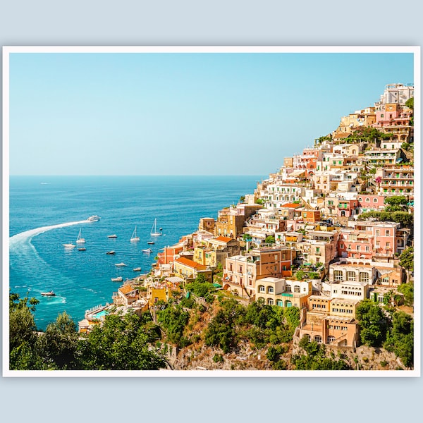 Italy Photo, Amalfi Coast Print, Mediterranean Sea, Positano, Photography Prints, 1st Anniversary Gift for Husband