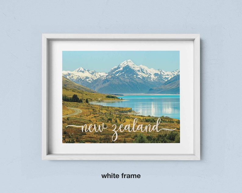 New Zealand Print, Travel Poster, Framed Print, Housewarming Gift, Best Friend Gift Etsy