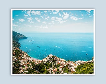 Amalfi Coast Print, Italy Photo, Positano, Coastal Wall Art, Photography Prints, 1st Anniversary Gift for Husband