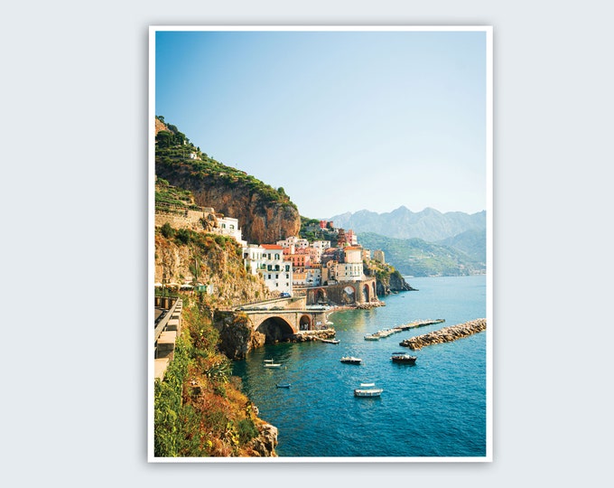 Amalfi Coast Print, Italy, Coastal Decor, Housewarming Gift, Best Friend Gifts