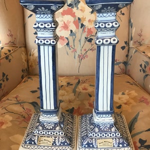 Hand painted candlestick holders imported from Portugal