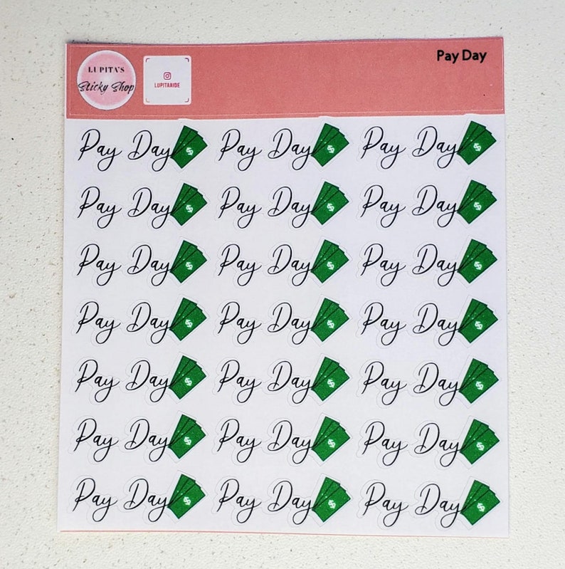 PayDay Script Sticker Calendar payday stickers Etsy