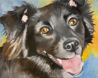 Pintura al óleo de retrato de mascota personalizado