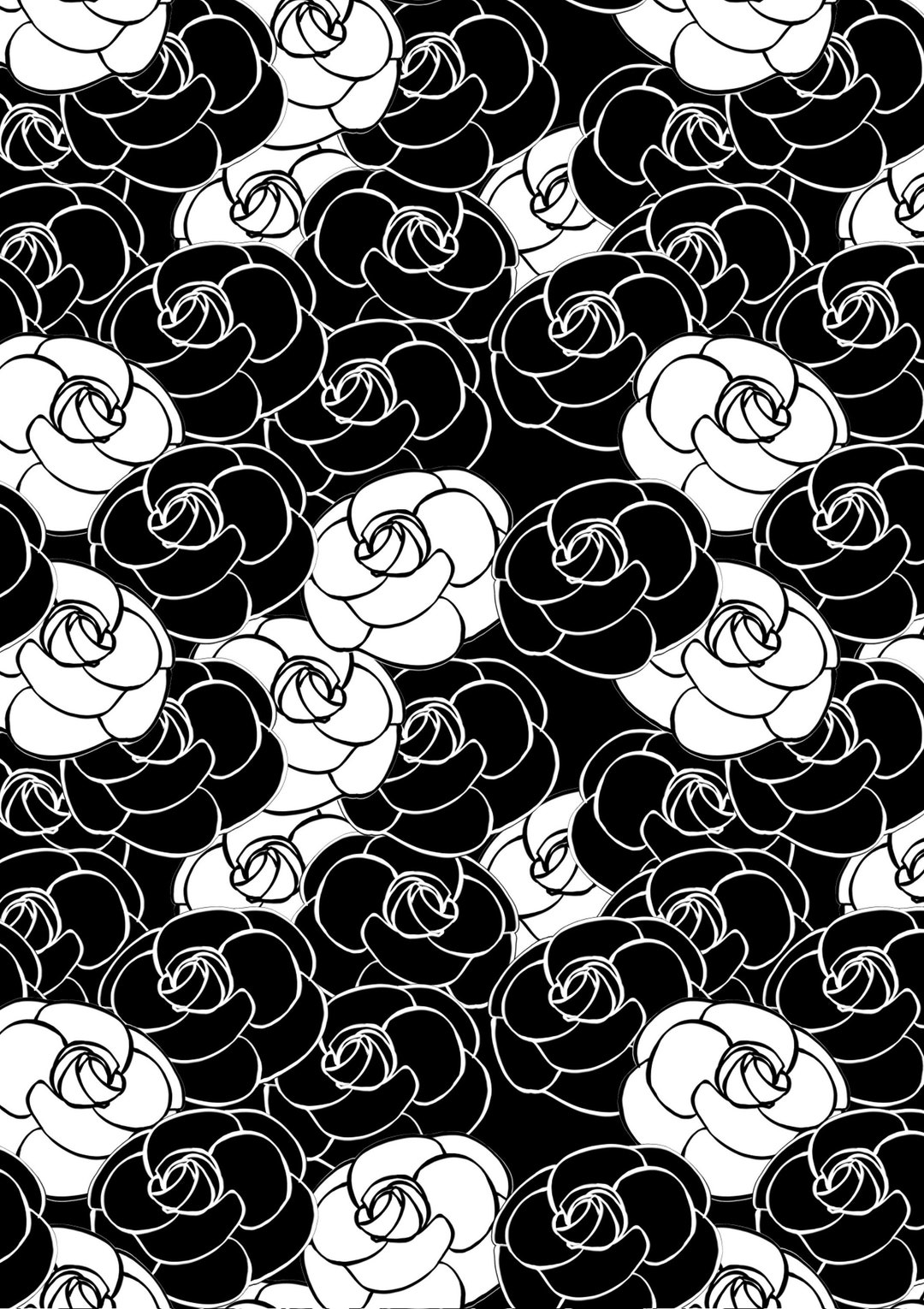 12 X 17 Flowers Floral Modern Roses Black White Sheet Patterned Vinyl