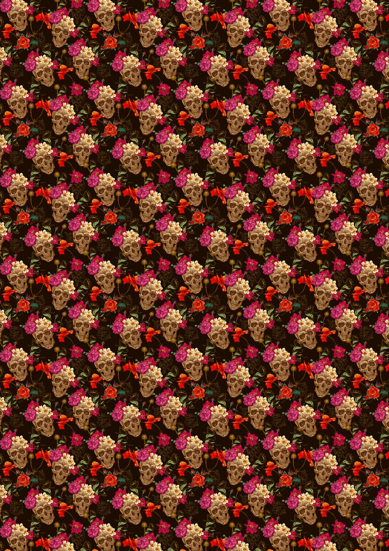 12 x 17 Halloween HTV Dia de los Muertos HTV Pattern DiadeMuertos20 Skull Skulls Sheet Patterned Vinyl Sheets Printed Heat Transfer