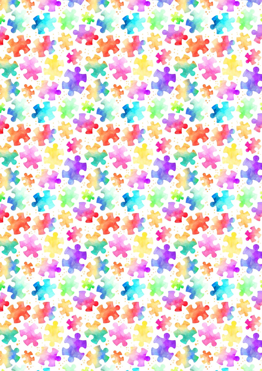 12 X 17 Autism Awareness HTV Watercolor Puzzle Pieces Ribbon Sheet ...