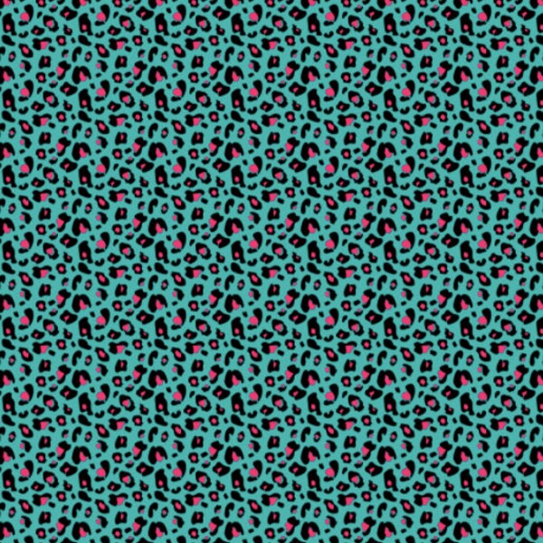 12" x 17" Aqua and Pink Cheetah HTV  - Animal Print Sheet Patterned Vinyl Sheets - Printed Heat Transfer - Pattern