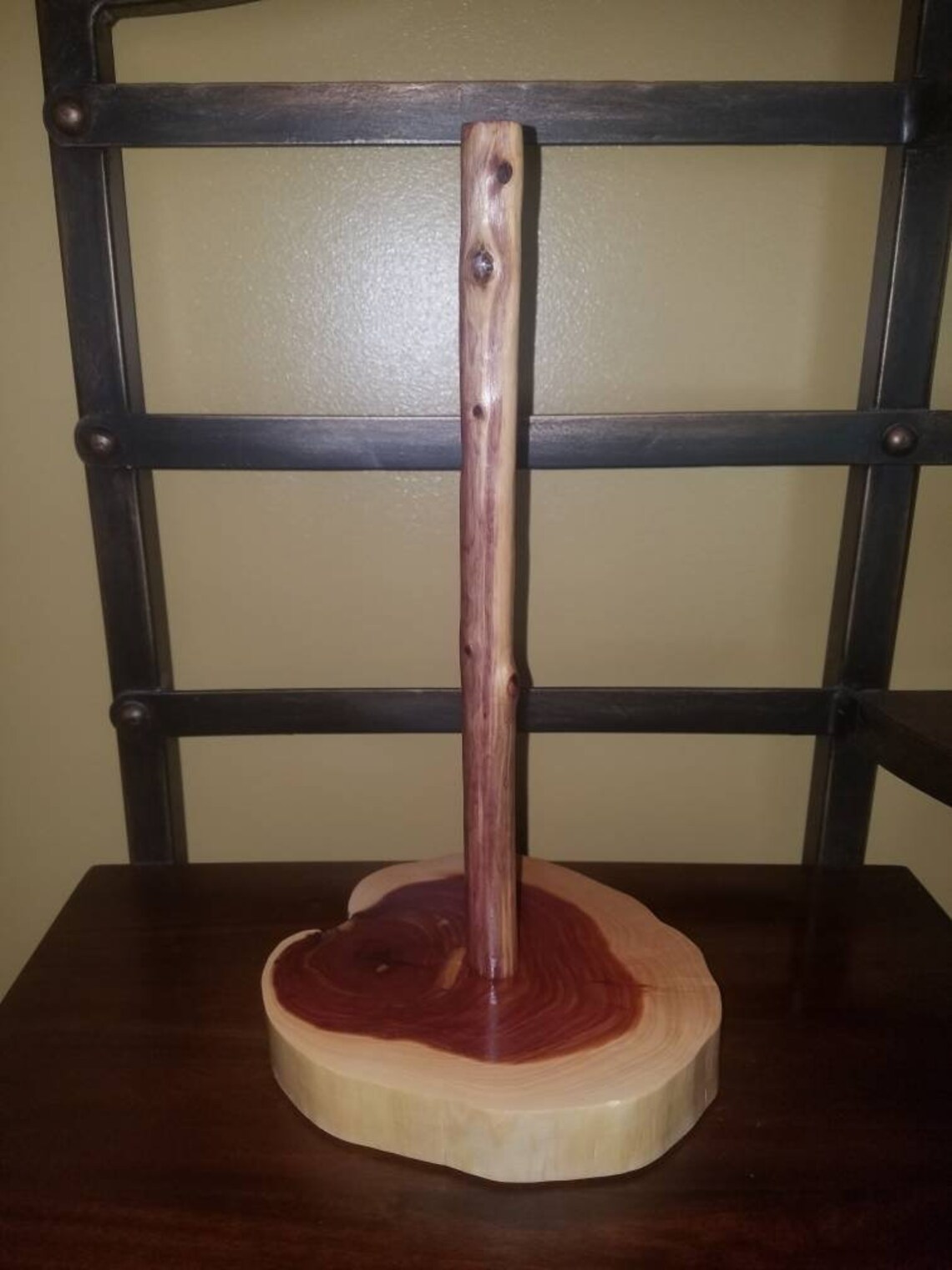Rustic cedar paper towel holder Etsy