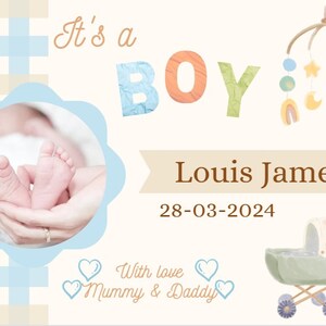 DIGITALE aankondigingskaarten babyjongen REF19
