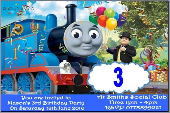 DIGITAL DOWNLOAD Thomas the Tank Engine Birthday Invitations - Etsy
