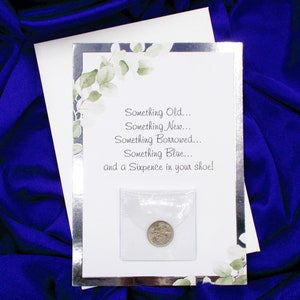 Lucky Sixpence for Bride: Queen Elizabeth II Wedding Rhyme Gift
