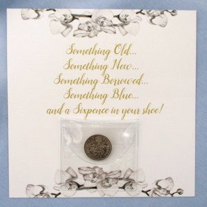Queen Elizabeth II Sixpence: Lucky Wedding Day Card