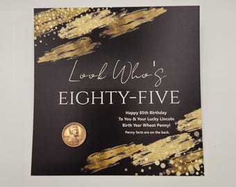 85th Birthday Card: 1940 Lincoln Wheat Penny, Unique Keepsake