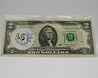 Tooth Fairy Two Dollar Bill: Uncirculated US Currency Keepsake