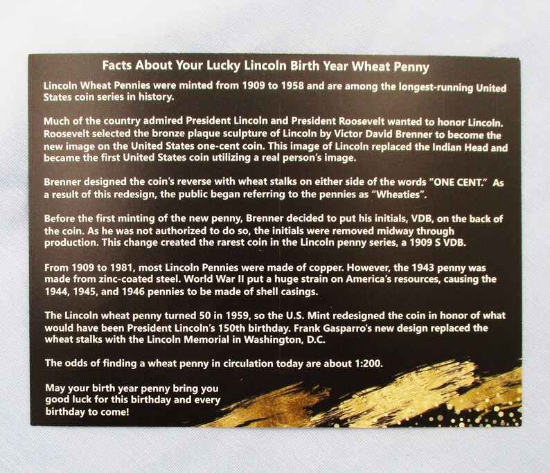 80th Birthday Card With 1944 Birth Year Lucky Lincoln Steel Wheat Penny