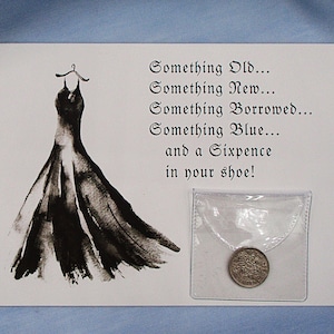 Lucky Sixpence for Bride!  Queen Elizabeth II Sixpence &quot;The Origin of Wedding Rhyme©&quot; Story in Mystical, Gothic, Unique Wedding Gift