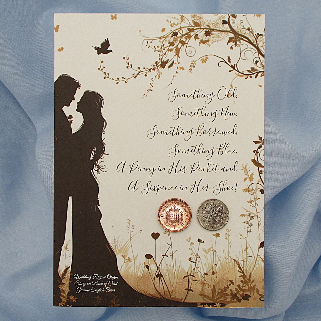 and a Sixpence in Her Left Shoe Wedding Good Luck Tradition Bride Gift for sale