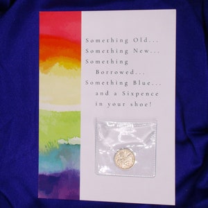 Queen Elizabeth II Sixpence: Lucky Wedding Keepsake with Rhyme Card