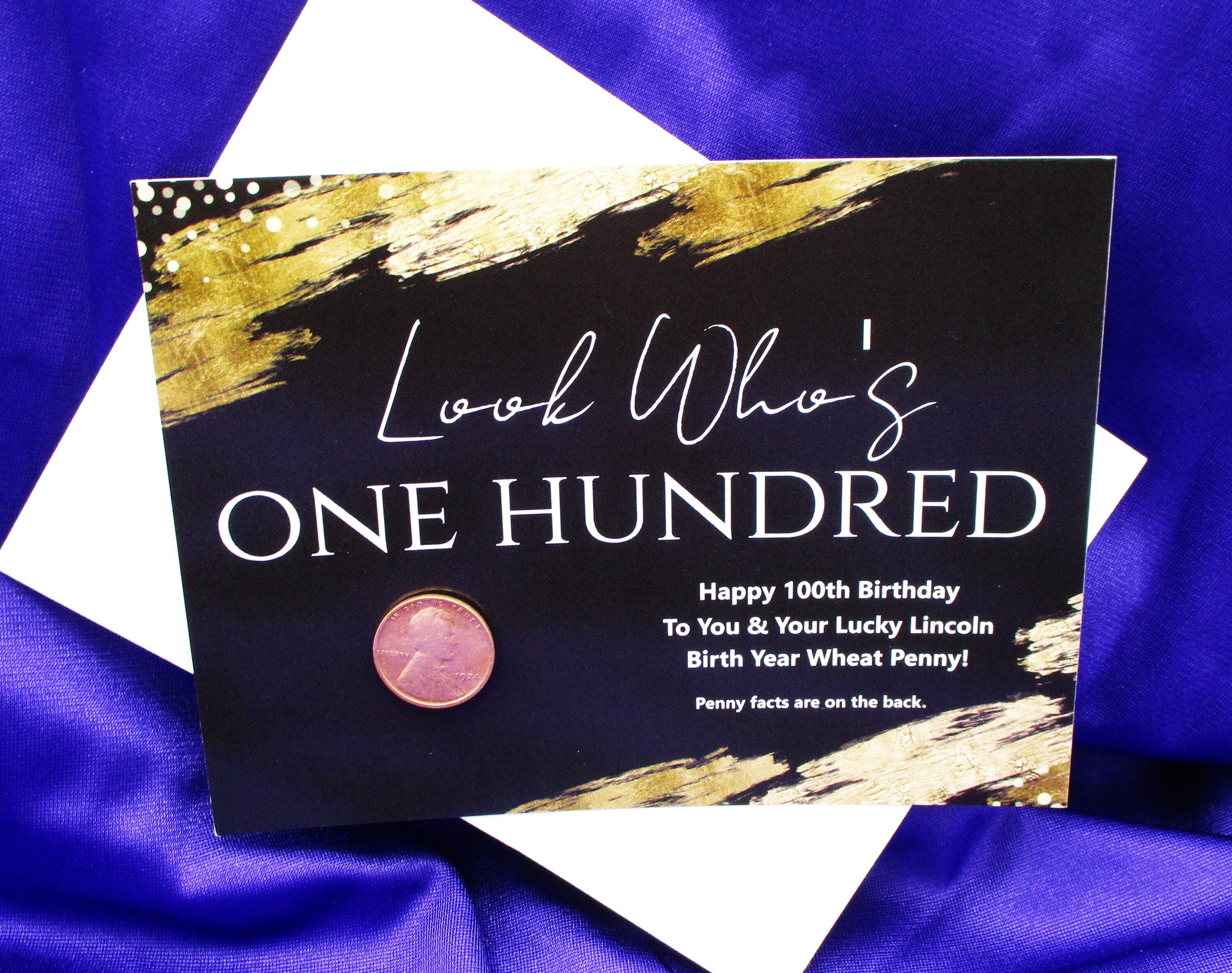 100th Birthday Card With 1924 Birth Year Lucky Lincoln Steel Wheat