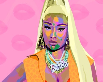 Nicki - Nicki Minaj Barbie inspired art - Pop Art prints - Hip Hop Art prints - Music Art prints- Black Art - rap Music posters - VAKSEEN