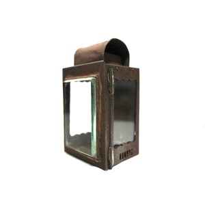 Antique Lantern, Small, Beveled Glass, Candle Holder