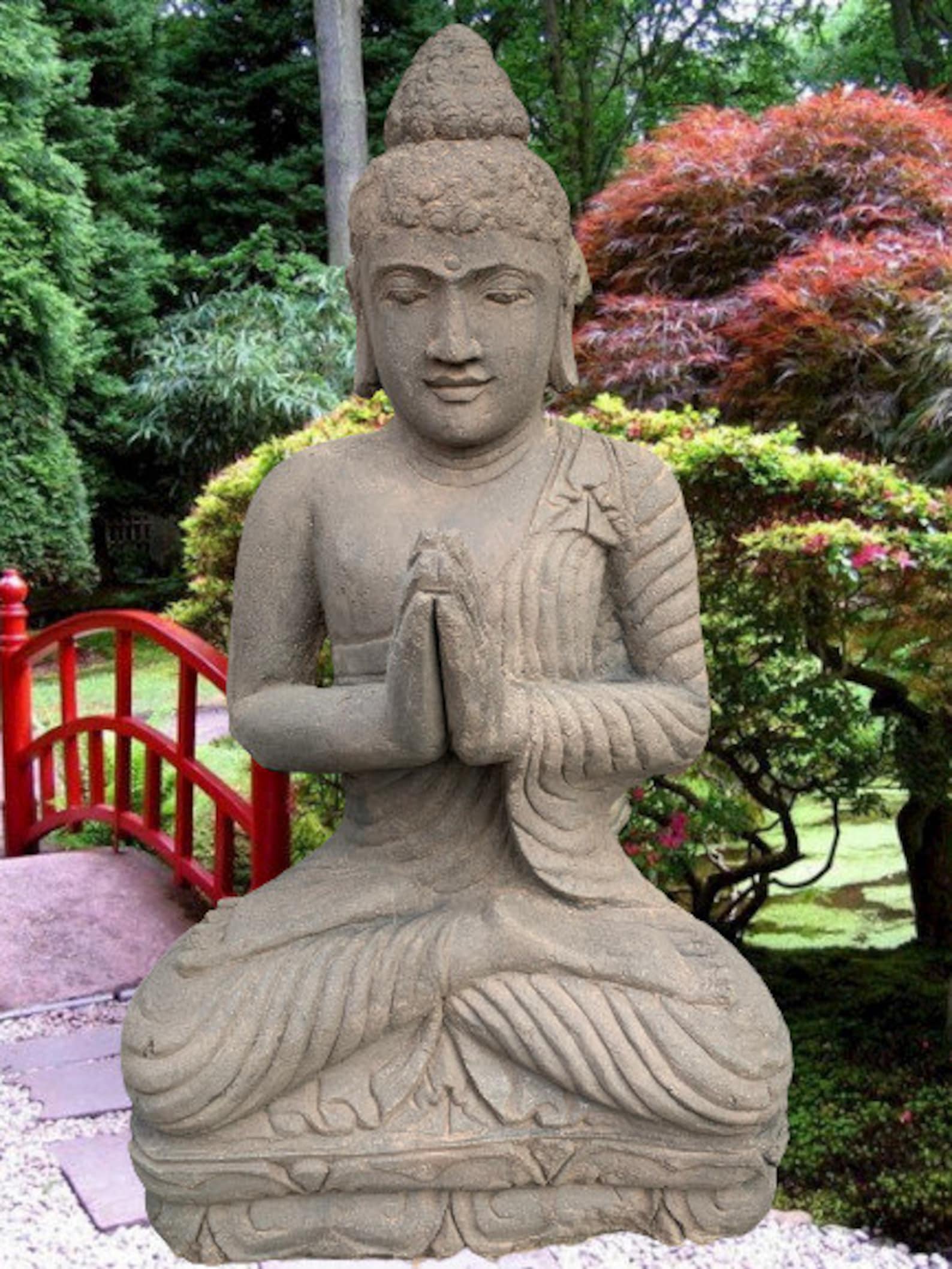 Buddha Face Freestanding Sculpture H170cm Oriental Garden Etsy
