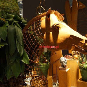 Sculpture of a Corten steel Donkey for a flower garden