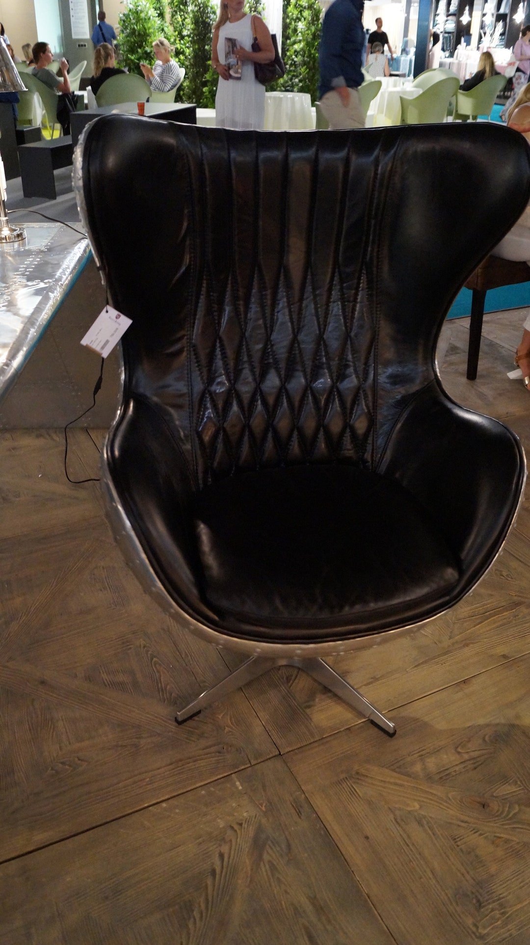 Aviator Tomcat Egg Armchair. Brown Leather. Art Deco Spitfire