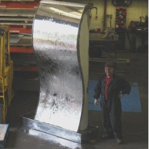 Fountain Water wall made of stainless steel 300cm  "S"