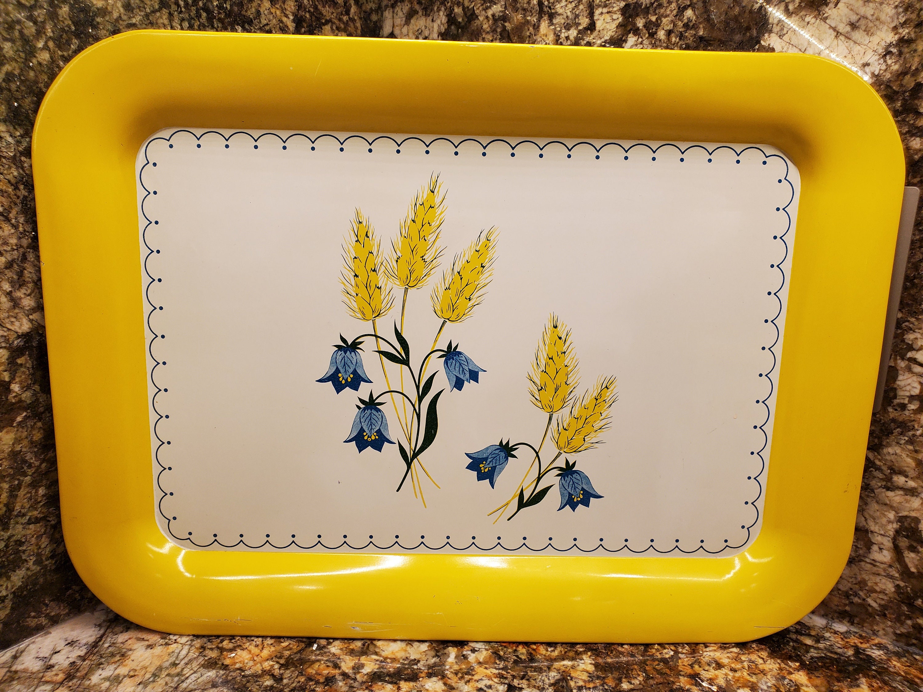 Vintage Bluebells Wheat Metal Colorware Decoware Like Etsy