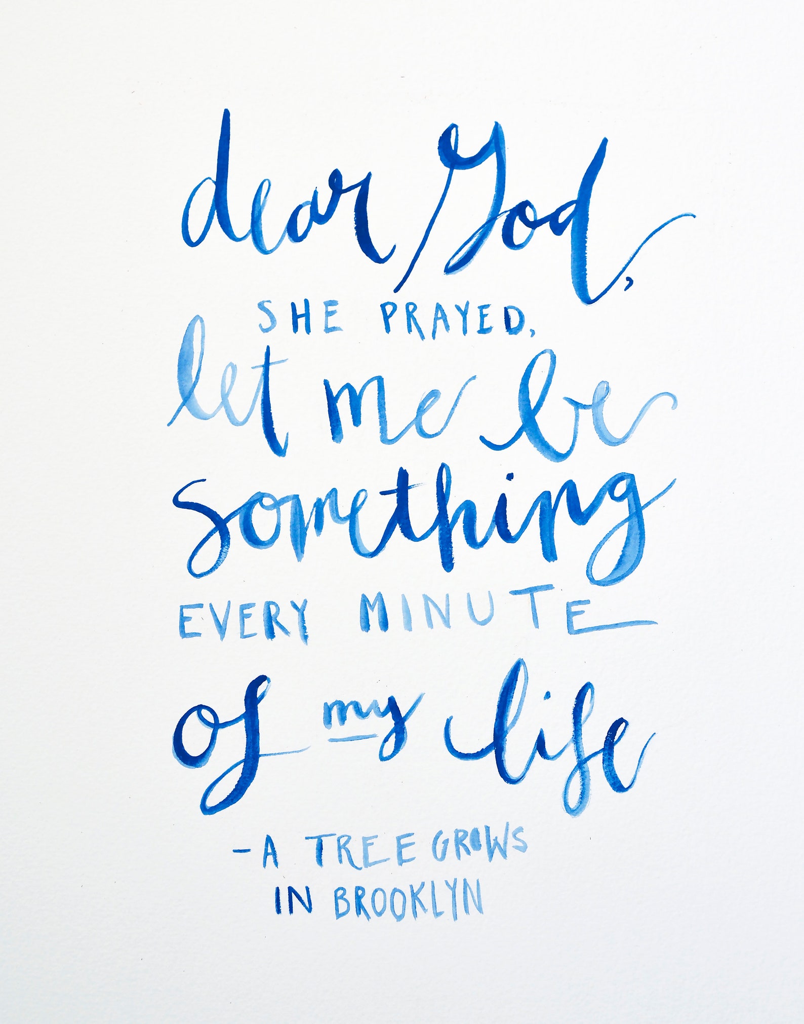 A Tree Grows in Brooklyn Quote Hand Lettering Digital File Etsy