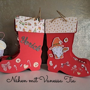 Bottes du Père Noël | 3D Paper File Plotting SVG Cutting File Paper Plots Silhouette Cricut Brother