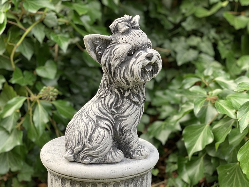 Yorkshire Terrier Concrete Dog Garden Statue Yorkie Figure | Etsy