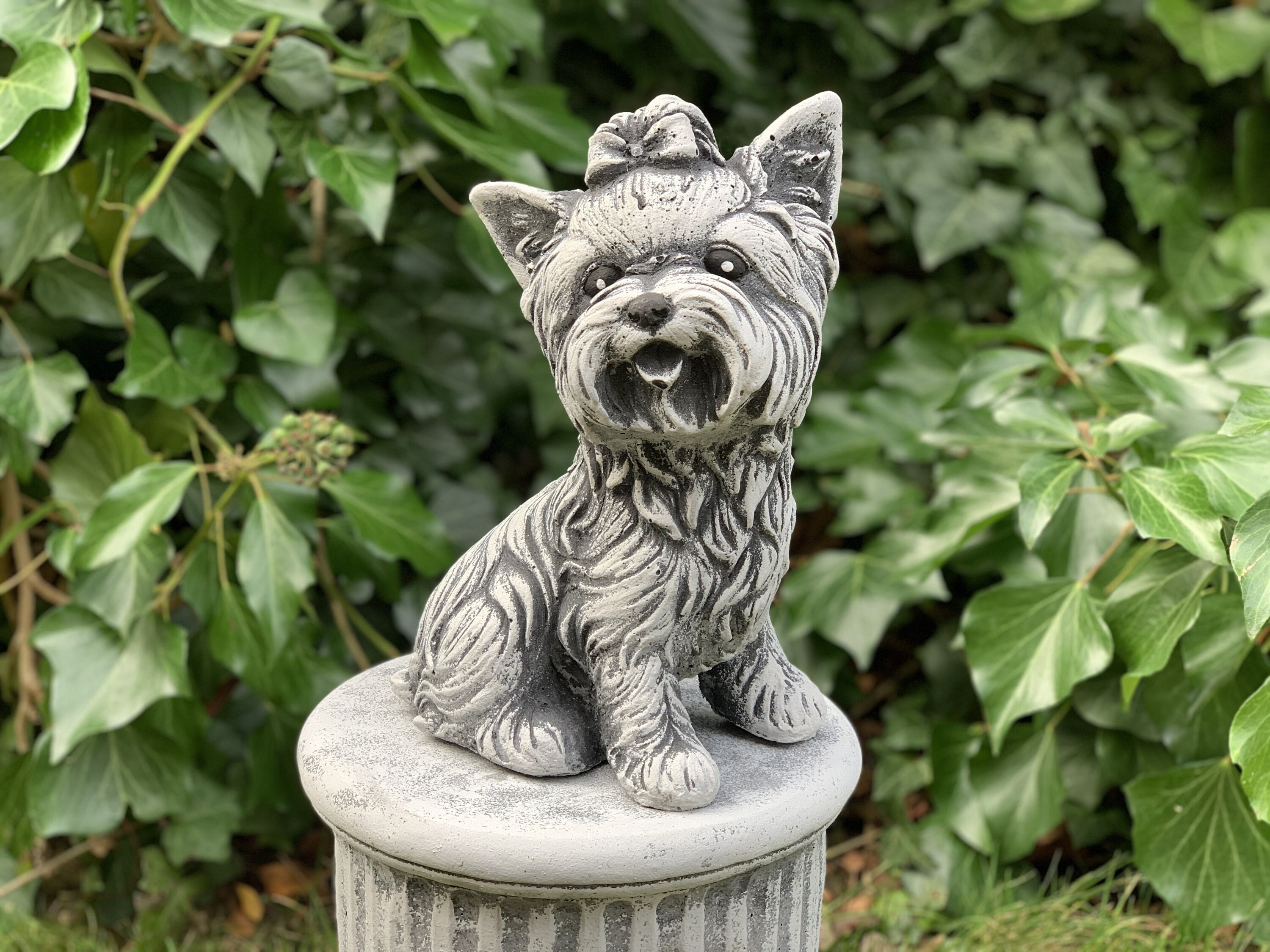 Yorkshire Terrier Concrete Dog Garden Statue Yorkie Figure Etsy