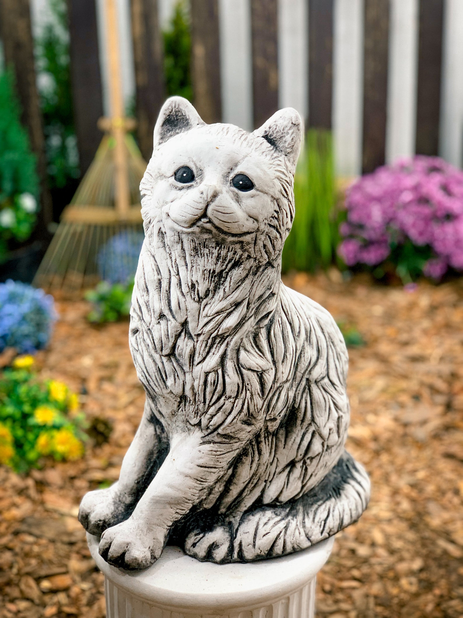 Cat Statue Large Concrete Garden Cats Cement Cat Figure Etsy