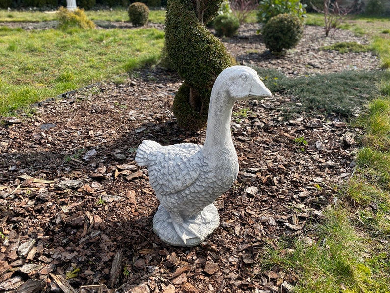 Concrete Goose Statue Goose Sculpture Garden Decor Concrete Etsy