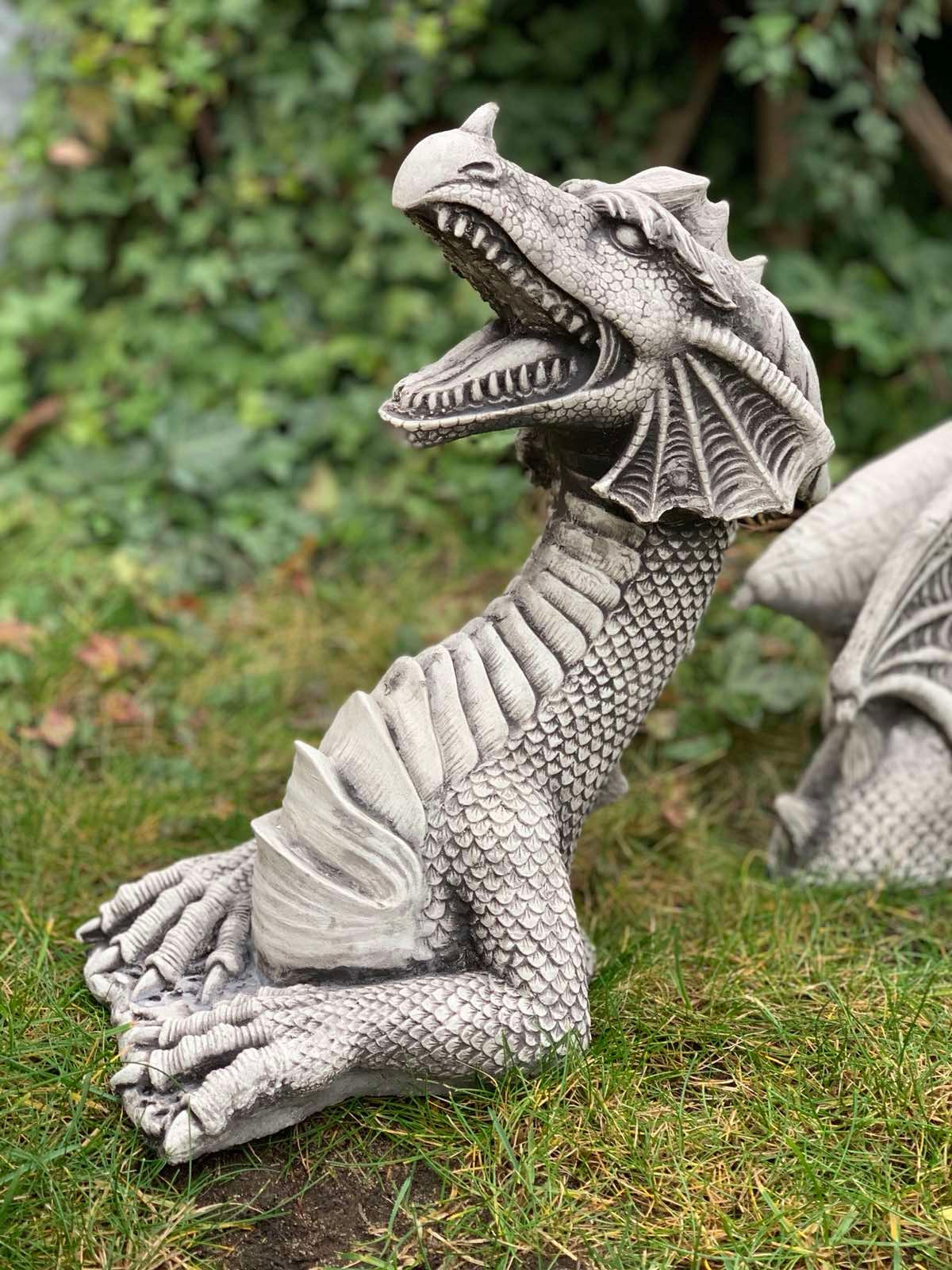 Giant Dragon 3piece Dragon Statue Concrete Dragons Etsy