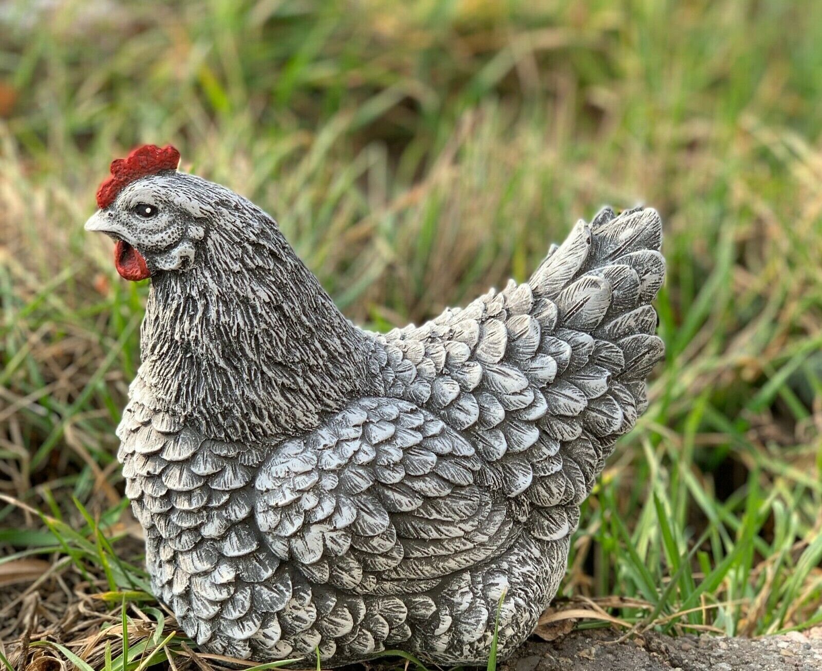 Hen Statue Concrete Hen Cement Hen Statues Garden Decor Etsy