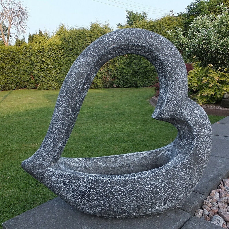 Plant heart Statue Stone Sculptures Outdoor Statues Cement Etsy