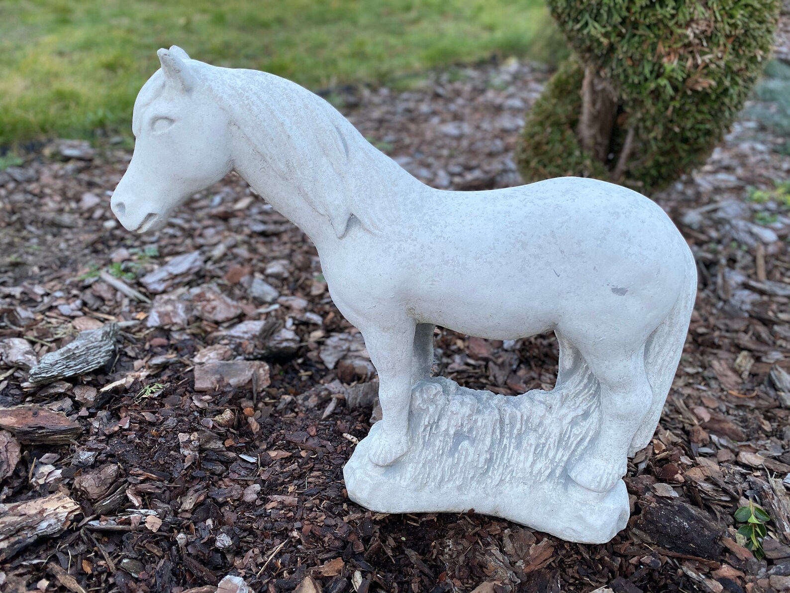 Concrete Horse Stone Horse Statue Of Horse Garden Horse Etsy