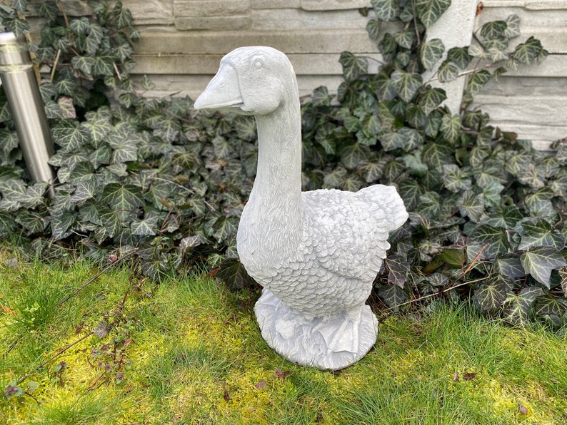Concrete Goose Statue Goose Sculpture Garden Decor Concrete Etsy